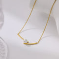 Layered gold necklace set with freshwater pearl pendant — The Pearl Stack by MAEVA