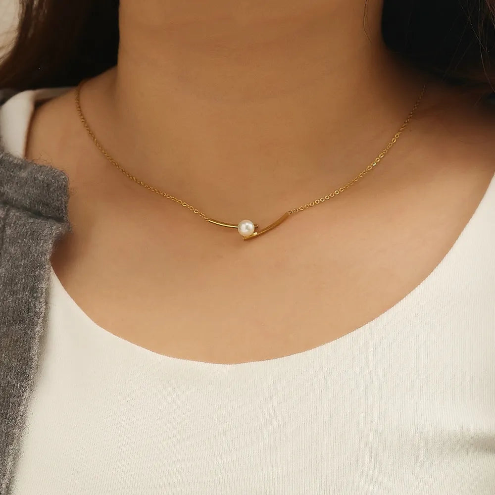 The Pearl Pendant — Dainty Gold Necklace